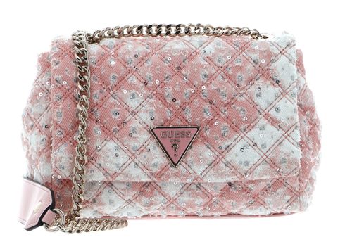 GUESS Rainee Quilt Convertible Xbody Flap Pink