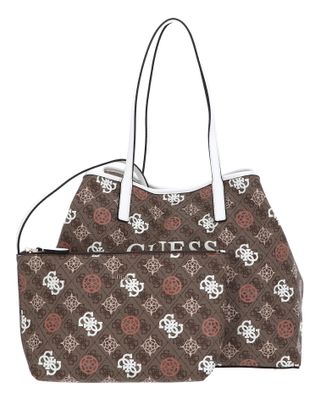 GUESS Vikky II Tote Bag L Latte Logo Multi