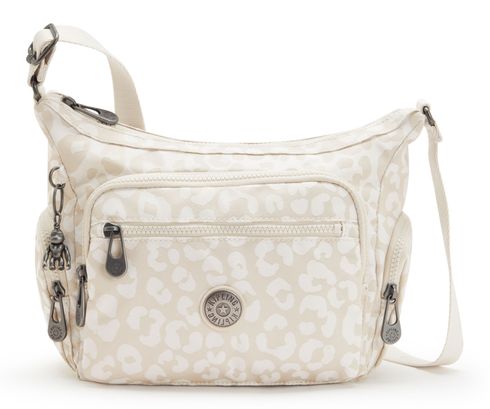 kipling Elevated Jacquard Gabbie S Small Crossbody White Cheetah J