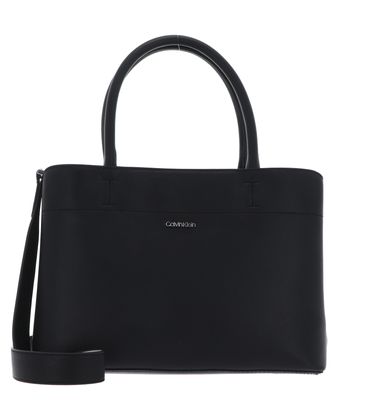 Calvin Klein Business Tote Bag Saffiano M Ck Black / Sand Pebble