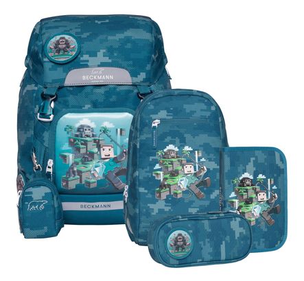 BECKMANN Classic Schoolbag Set 6-teilig 22L Jungle Game