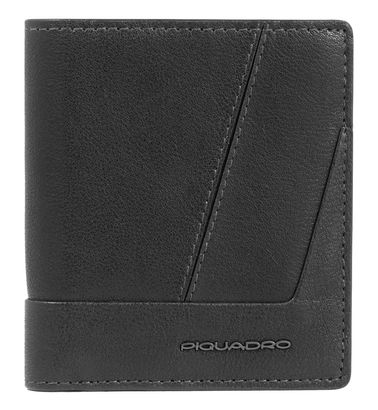 PIQUADRO Carl Vertical Men´s Wallet with Coin Case RFID Black