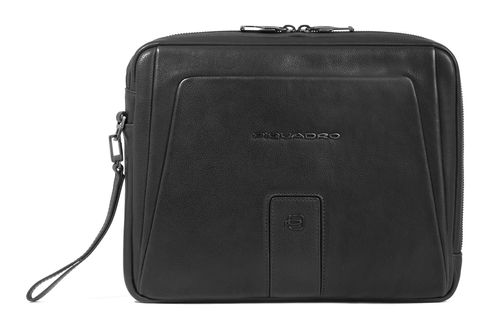 PIQUADRO Carl Leather Pochette Black