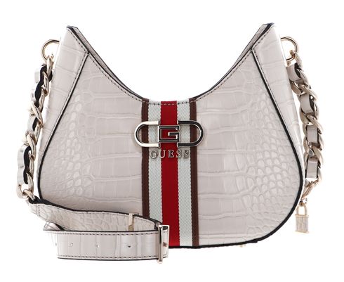 GUESS Nelka Top Zip Crossbody Stone