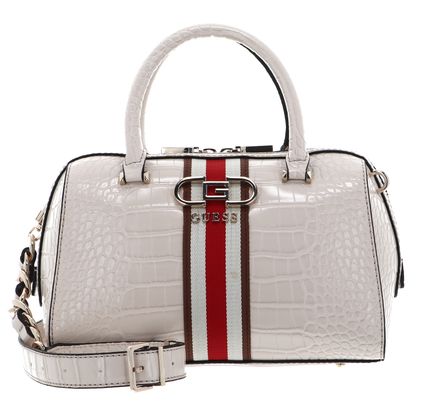 GUESS Nelka Box Satchel Stone