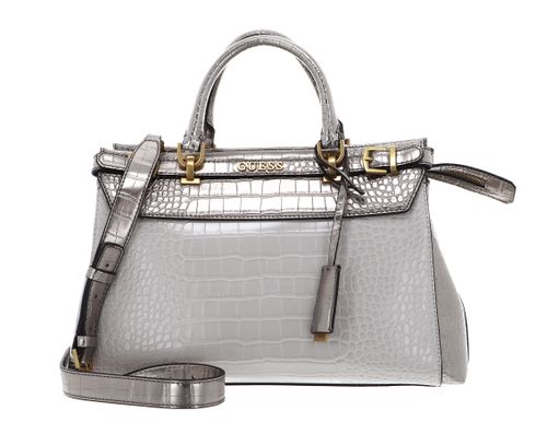 GUESS Sestri Luxury Satchel Pewter Stone