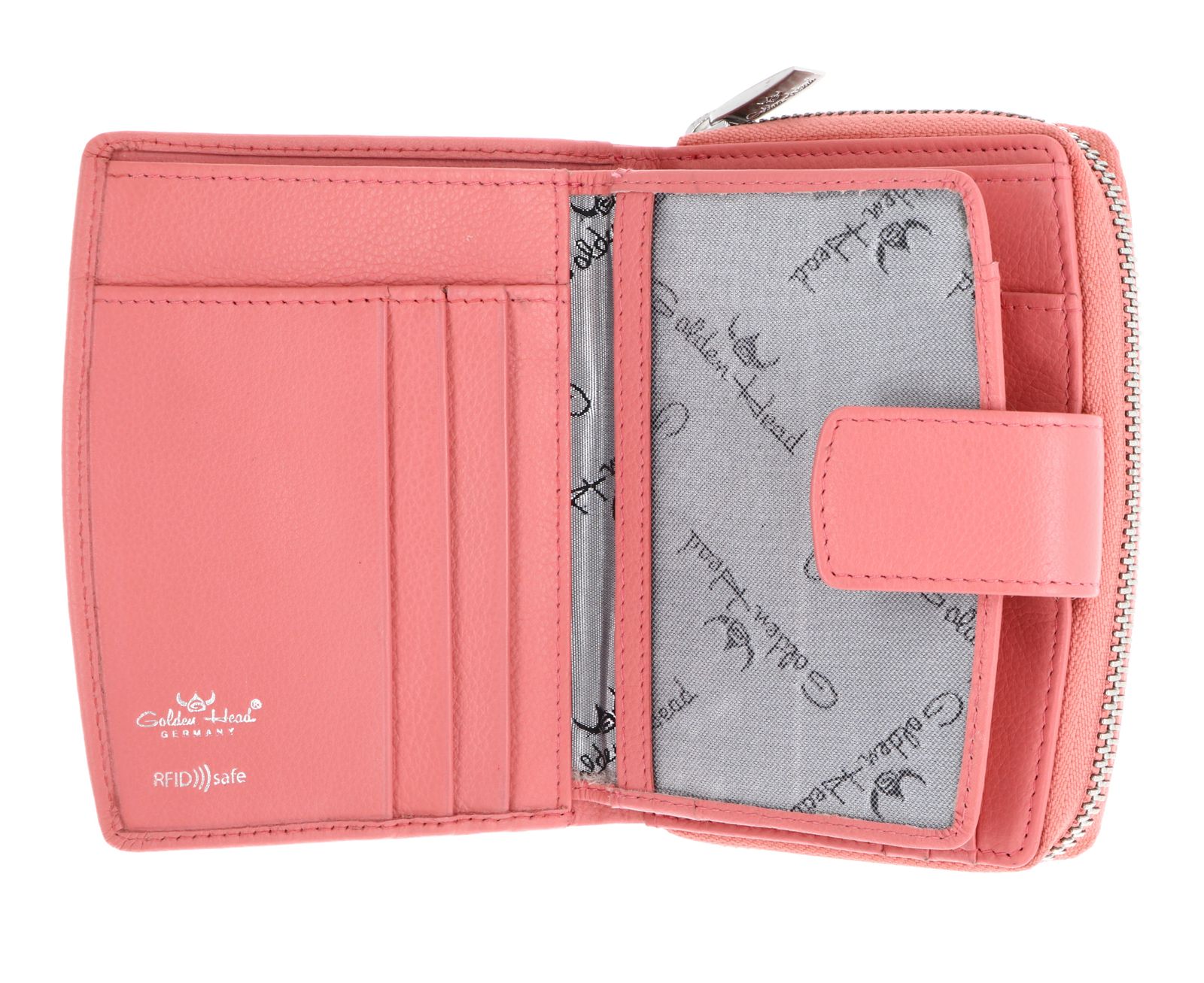 Golden Head Madrid RFID Protect Kombischeintasche mit Riegel 1438 Koralle Golden Head Madrid RFID Protect Kombischeintasche mit Riegel 1438 Koralle