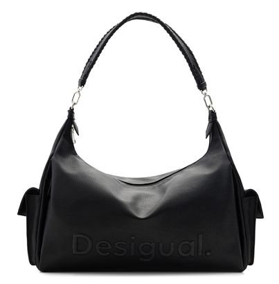 Desigual Half Logo 24 Brasilia Shoulder Bag Black