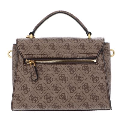 GUESS cross body bag Emera Logo Top Handle Flap Bag Latte