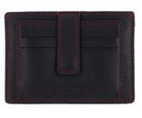 LANCASTER Homme Soft Vintage Card Holder Noir Rouge