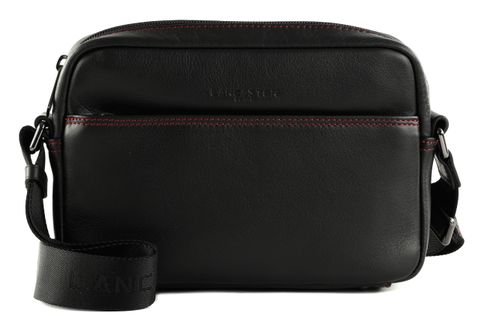 LANCASTER Soft Vintage Homme Crossbody Bag Noir Rouge