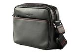 LANCASTER Soft Vintage Homme Crossbody Bag Noir Rouge