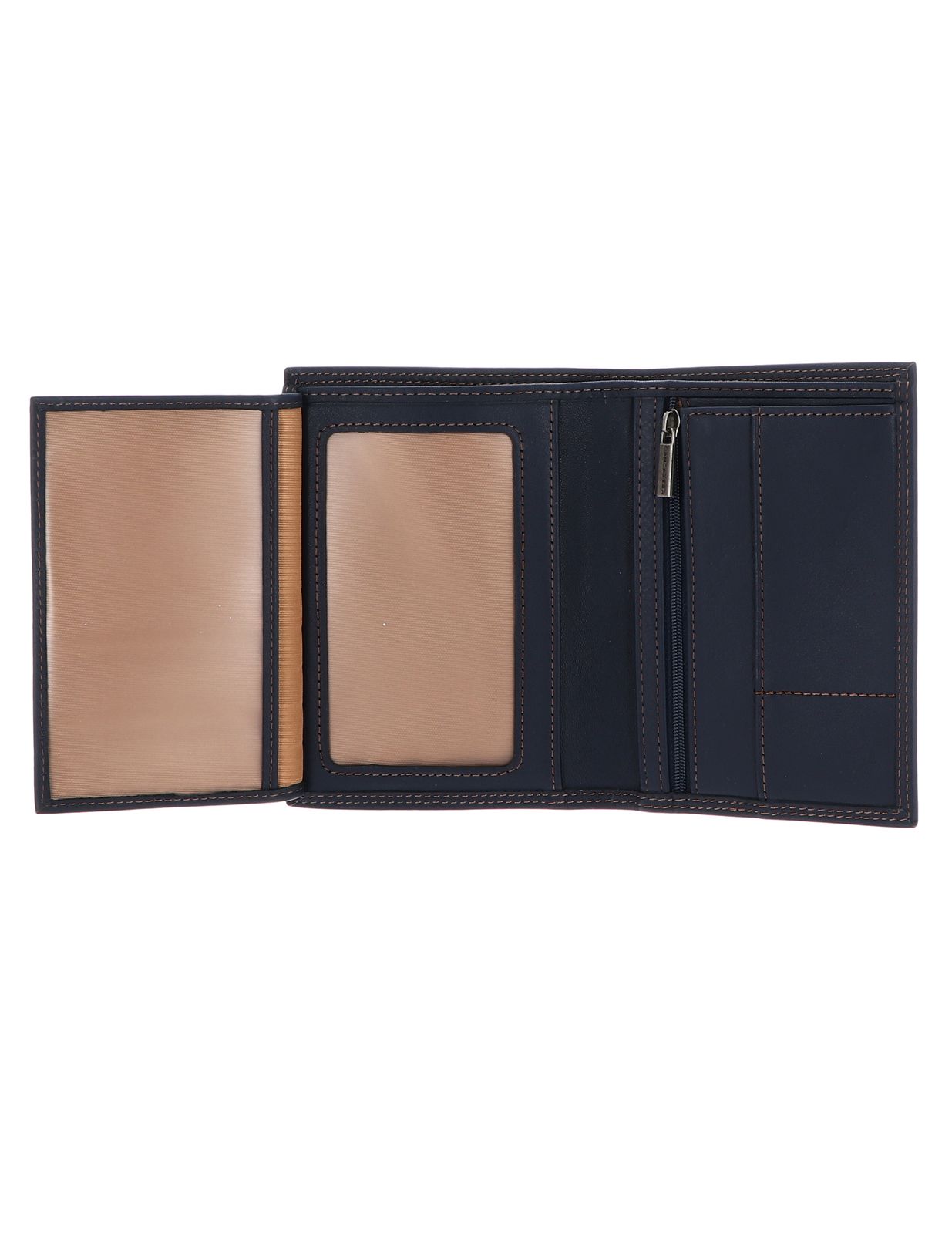 Portafogli Uomo Lancaster Soft Vintage Homme - Pelle Francese, Colore Blu/Cammello, Dimensioni 11x13x2 Cm