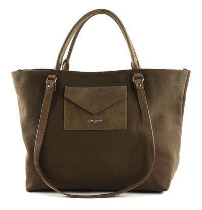 LANCASTER Actual Canvas Conscious Tote Bag XL Marron