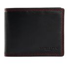 LANCASTER Homme Soft Vintage Card Holder Noir Rouge