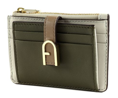 FURLA Flow Card Case M Sage + Greige + Marshmallow int.