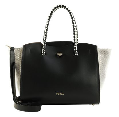 FURLA Genesi Tote M Nero + Greige