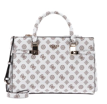 GUESS Loralee Status Satchel White Logo