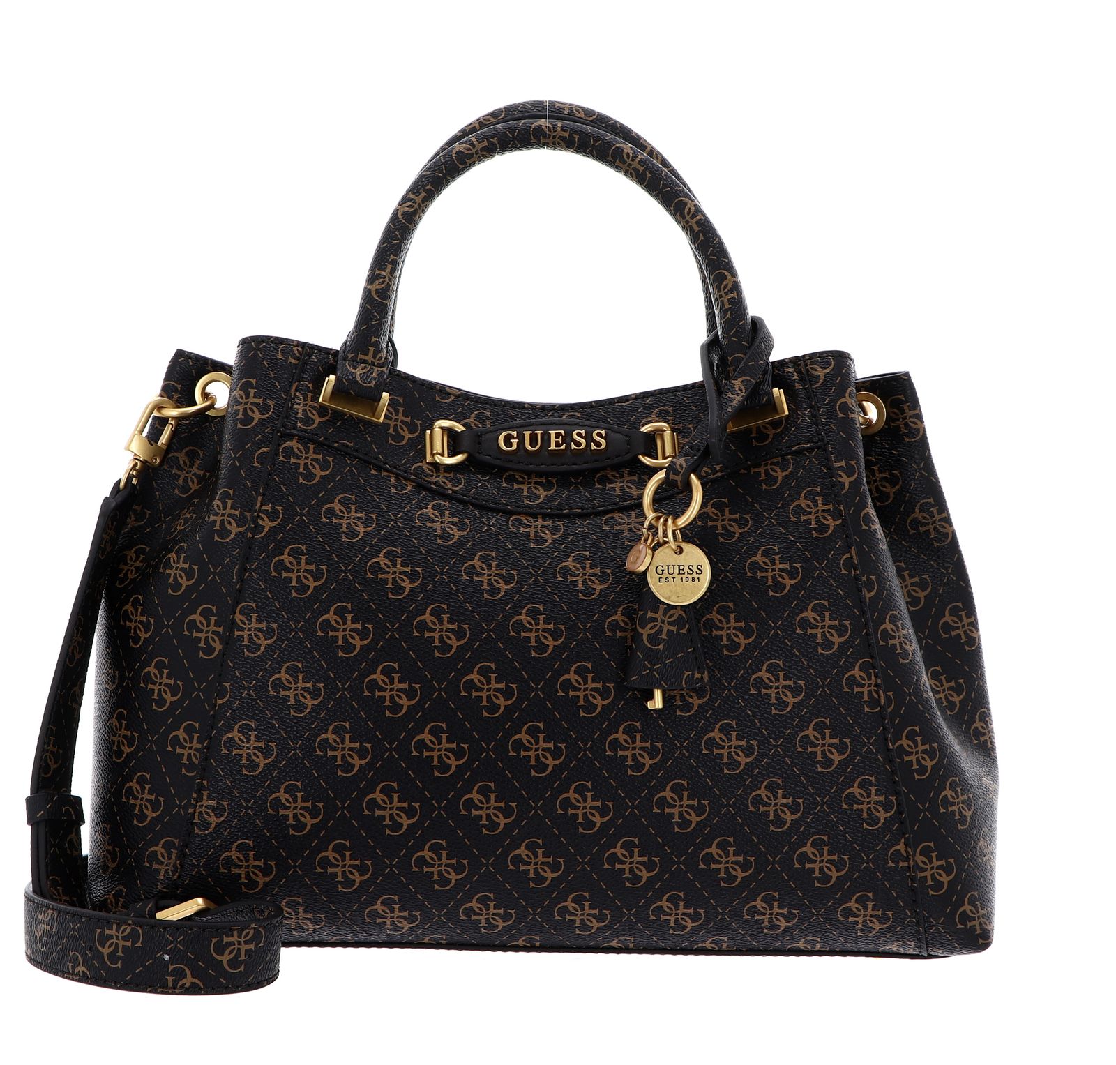 ★TOUT Y EST★ EMERA Lettering Logo Satchel Bag HO1A3A27 GUESS shoulder bag Emera Logo Girlfriend Satchel Brown Logo