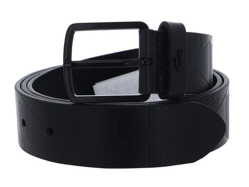 LACOSTE Monogramme Embossed Belt W100 Noir