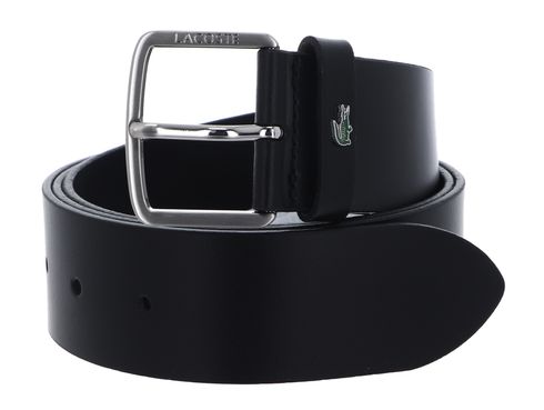 LACOSTE Elegance Plain Leather Belt W100 Noir