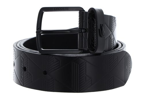 LACOSTE Monogramme Embossed Belt W90 Noir