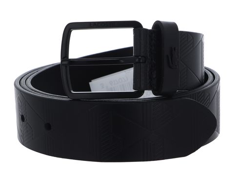 LACOSTE Monogramme Embossed Belt W120 Noir