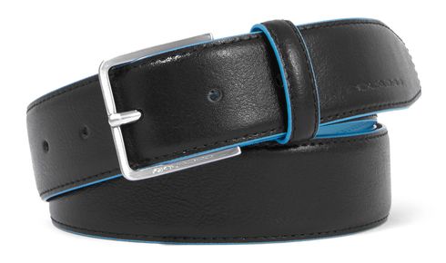 PIQUADRO Blue Square Men´s Belt With Prong Buckle W115 Black - shortenable