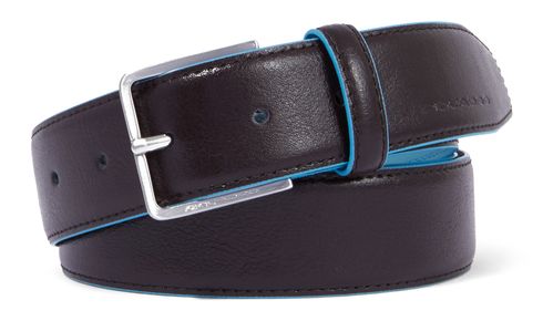 PIQUADRO Blue Square Men´s Belt With Prong Buckle W115 Dark Brown - kürzbar