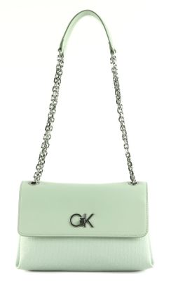 Calvin Klein Re-Lock Convertible Shoulder Bag Jacquard Milky Green Jacquard Mono