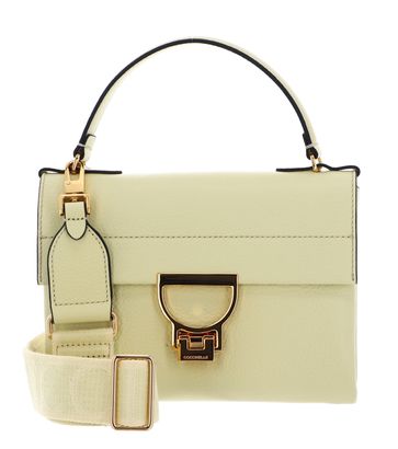 COCCINELLE Arlettis Signature Handbag Grained Leather Lime Wash