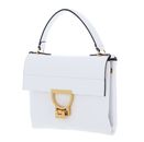 COCCINELLE Arlettis Signature Handbag Grained Leather Brillant White