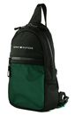 TOMMY HILFIGER TH Essential Sling Bag Black / Olympic Green TOMMY HILFIGER TH Essential Sling Bag Black / Olympic Green