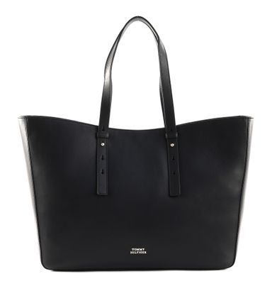 TOMMY HILFIGER Hilfiger Leather Tote Black