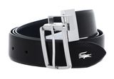 LACOSTE Elegance Punch Plain Leather Belt W100 Noir Marine - kürzbar LACOSTE Elegance Punch Plain Leather Belt W100 Noir Marine - kürzbar