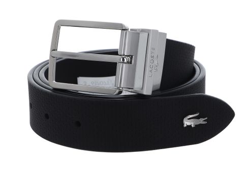 LACOSTE Casual Plain Grained Leather Belt W100 Noir - shortenable