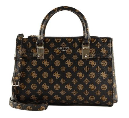 GUESS Loralee Status Satchel Mocha Logo