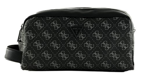 GUESS Torino Beauty Case With Double Zip Dark Black