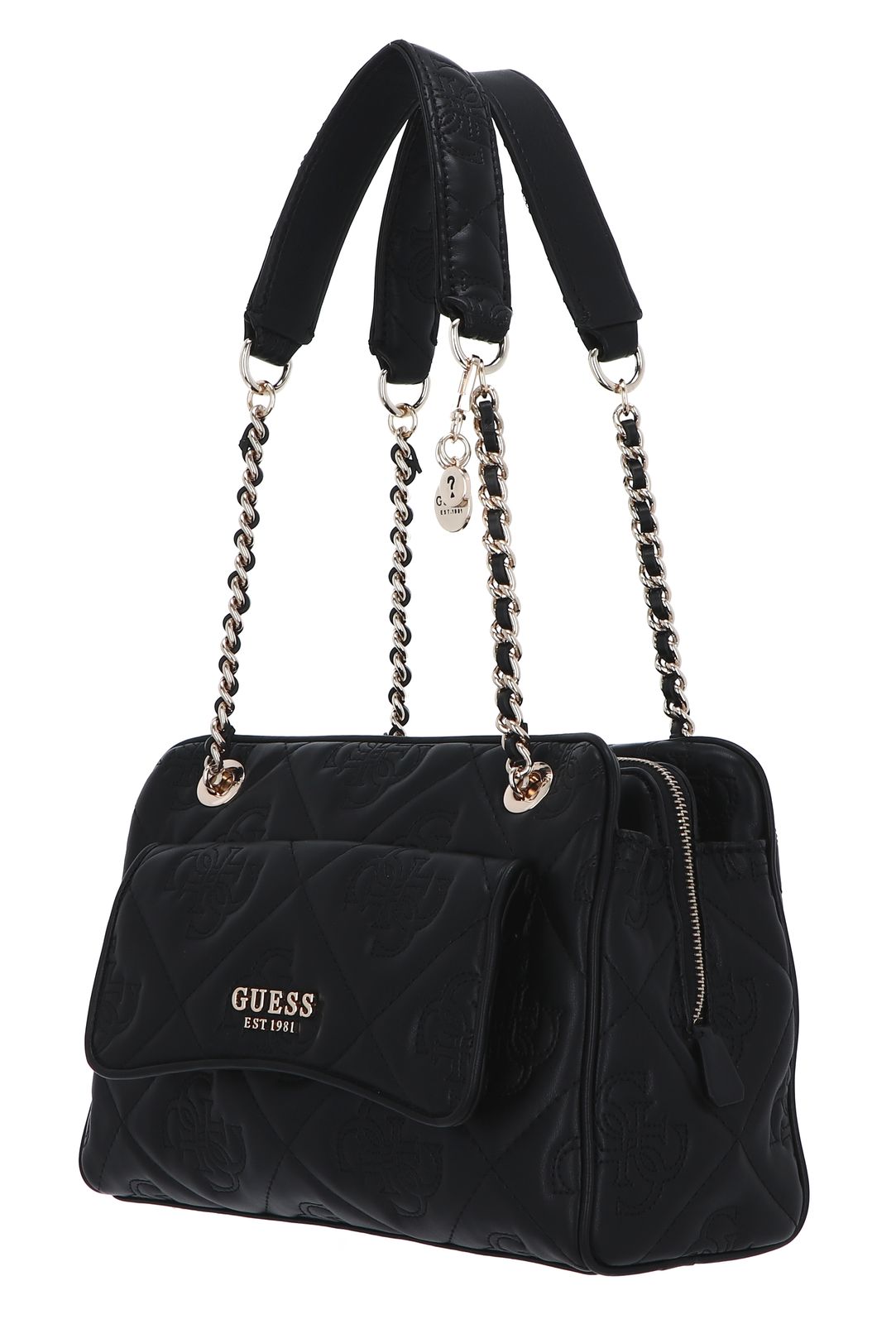 GUESS Marieke Girlfriend Shoulder Bag Black Logo GUESS Marieke Girlfriend Shoulder Bag Black Logo