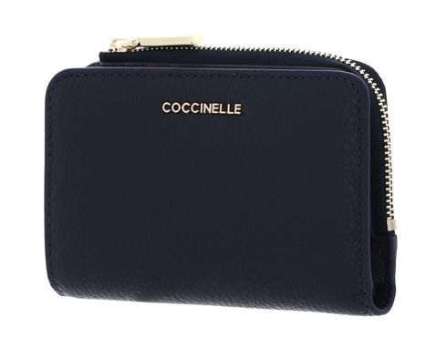 COCCINELLE Metallic Soft Wallet Grained Leather Midnight Blue