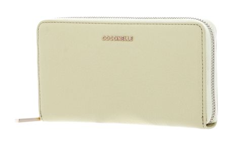 COCCINELLE Metallic Soft Wallet Grained Leather Lime Wash