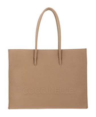 COCCINELLE Myrtha Maxi Log Handbag Grained Leather Fresh Beige