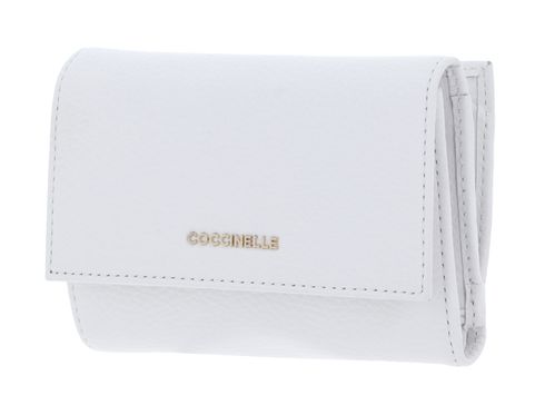 COCCINELLE Metallic Soft Wallet Grainy Leather Brillant White