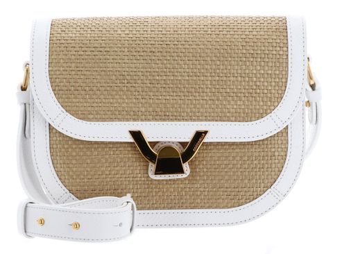 COCCINELLE Dew Straw Handbag Natu / Bril. White COCCINELLE Dew Straw Handbag Natu / Bril. White