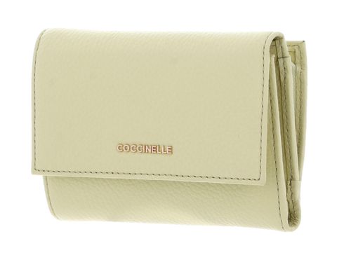 COCCINELLE Metallic Soft Wallet Grainy Leather Lime Wash