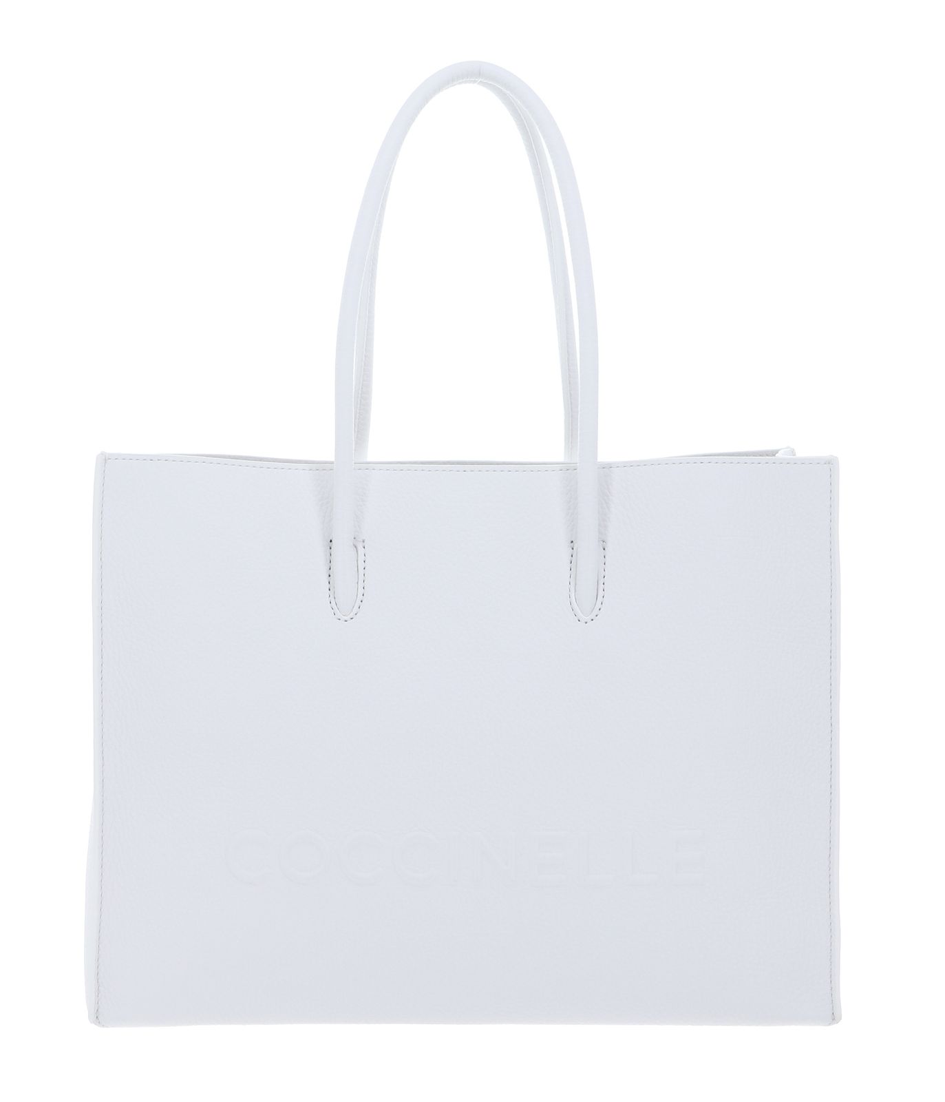 COCCINELLE Myrtha Maxi Log Handbag Grained Leather Brillant White | Buy ...