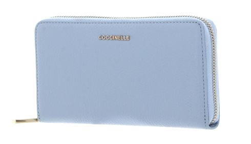 COCCINELLE Metallic Soft Wallet Grained Leather Mist Blue