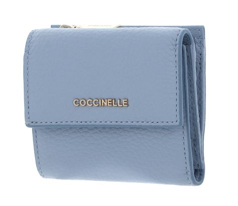 COCCINELLE Metallic Soft Wallet Grained Leather Mist Blue