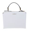 COCCINELLE Arlettis Signature Handbag Grained Leather Brillant White