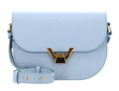 COCCINELLE Dew Crossbody Grained Leather Mist Blue